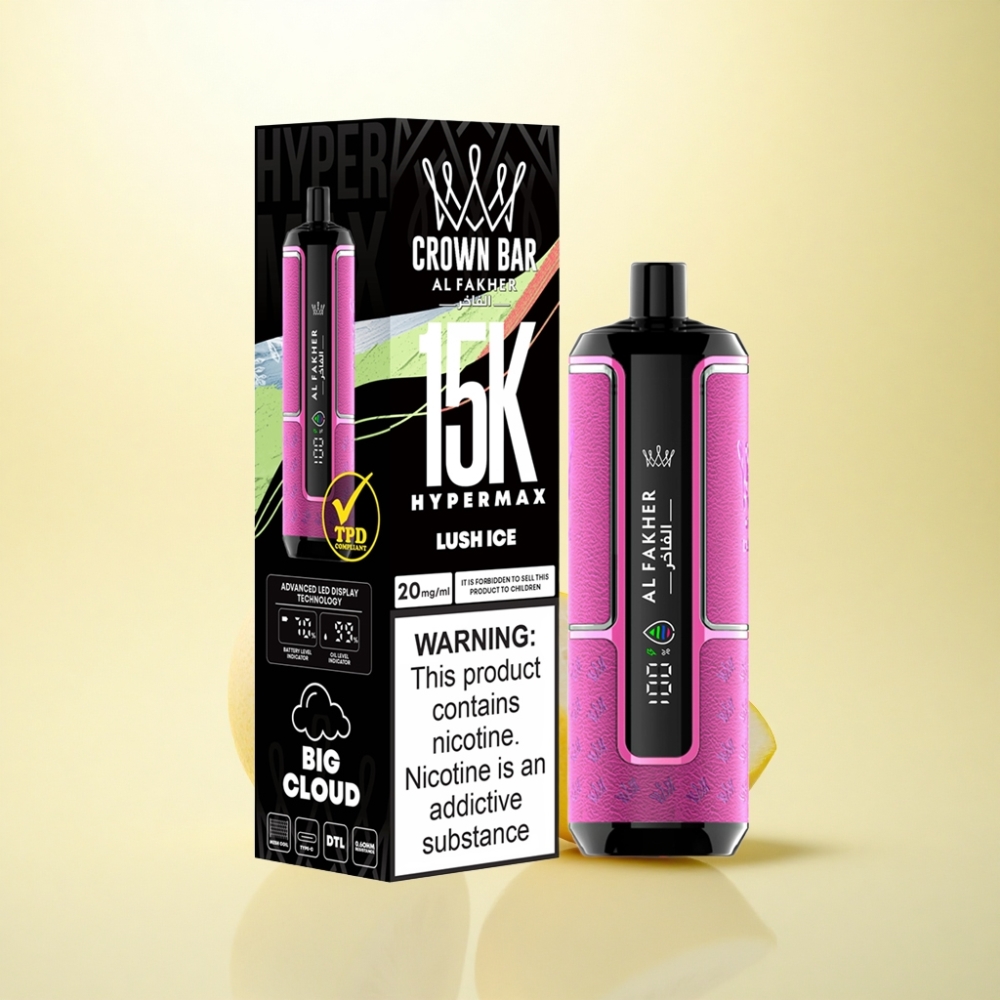 Al Fakher Crown Bar 15K Hypermax Frischer Eisgeschmack mit 600mAh und 6mg Nikotin