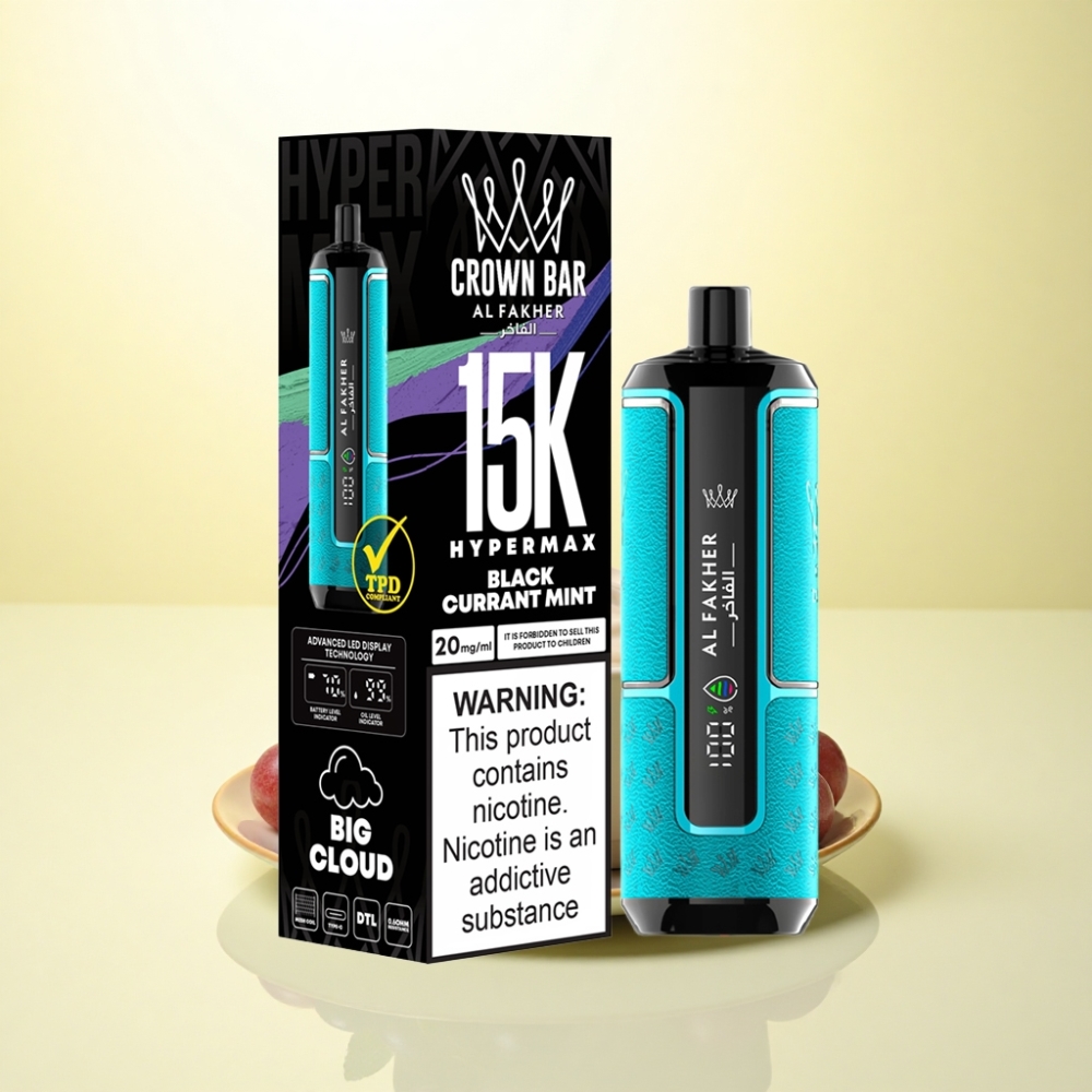 Al Fakher Crown Bar 15K Hypermax Schwarze Johannisbeere Minze 22ml 600mAh