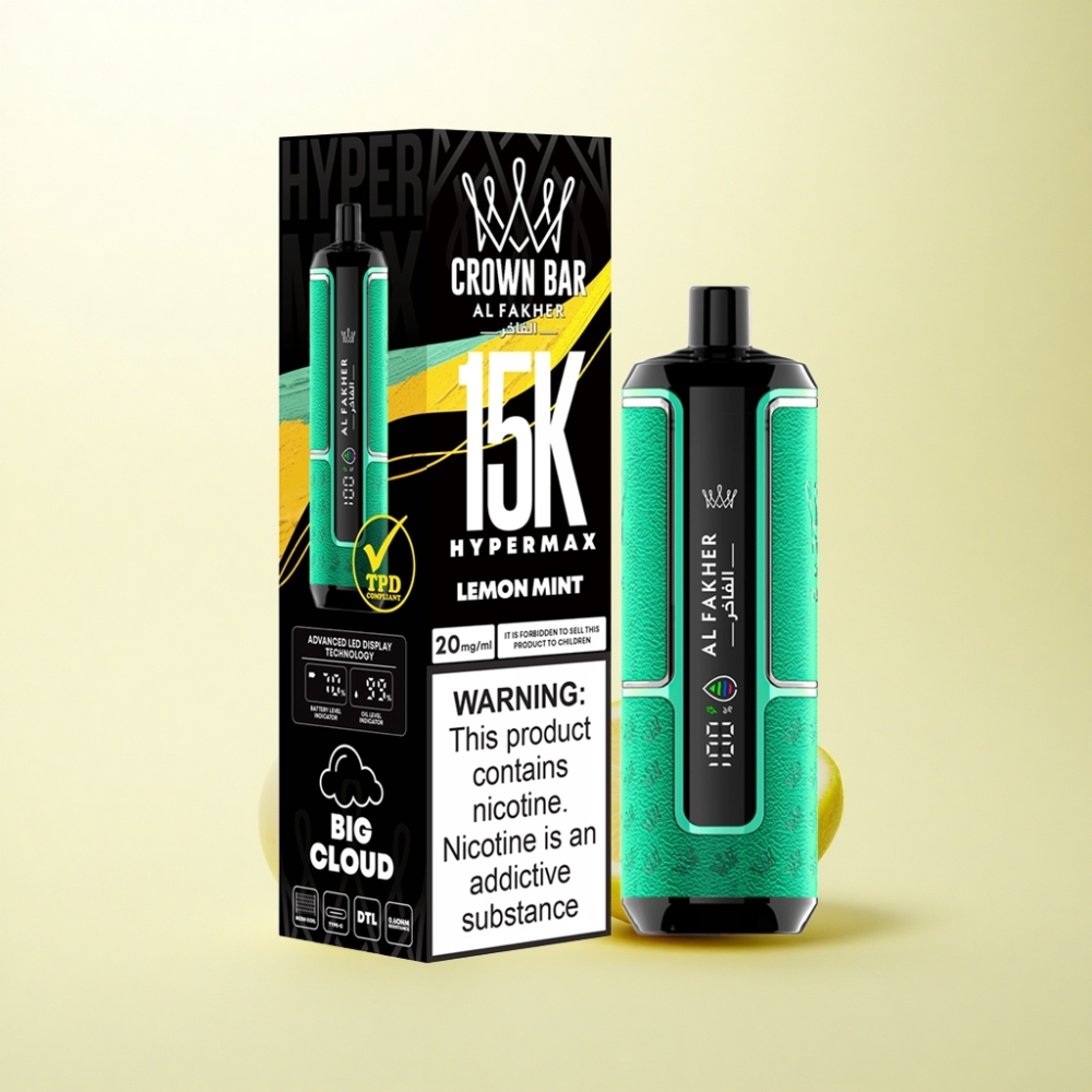 Al Fakher Crown Bar 15K Hypermax Zitronenminze 600mAh 22ml