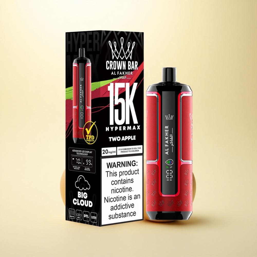 Al Fakher Crown Bar 15K Hypermax Zwei Apfel 22ml 600mAh