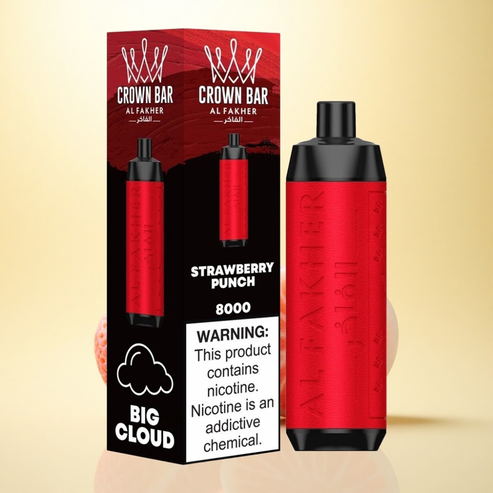 Al Fakher Crown Bar 8000 Crystal Erdbeer-Punch 5mg Nikotin 600mAh