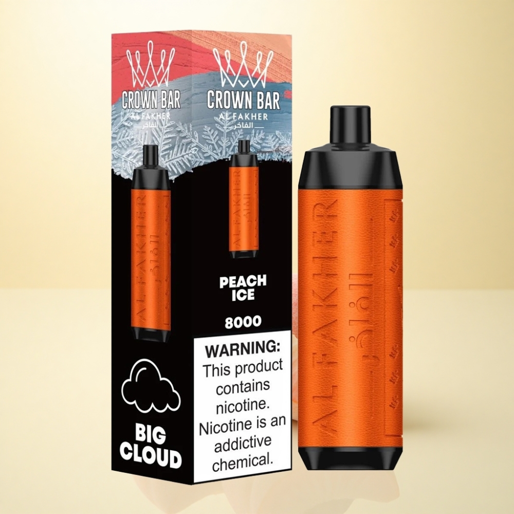 Al Fakher Crown Bar 8000 Crystal Pfirsich-Eis 600mAh 5mg Nikotin