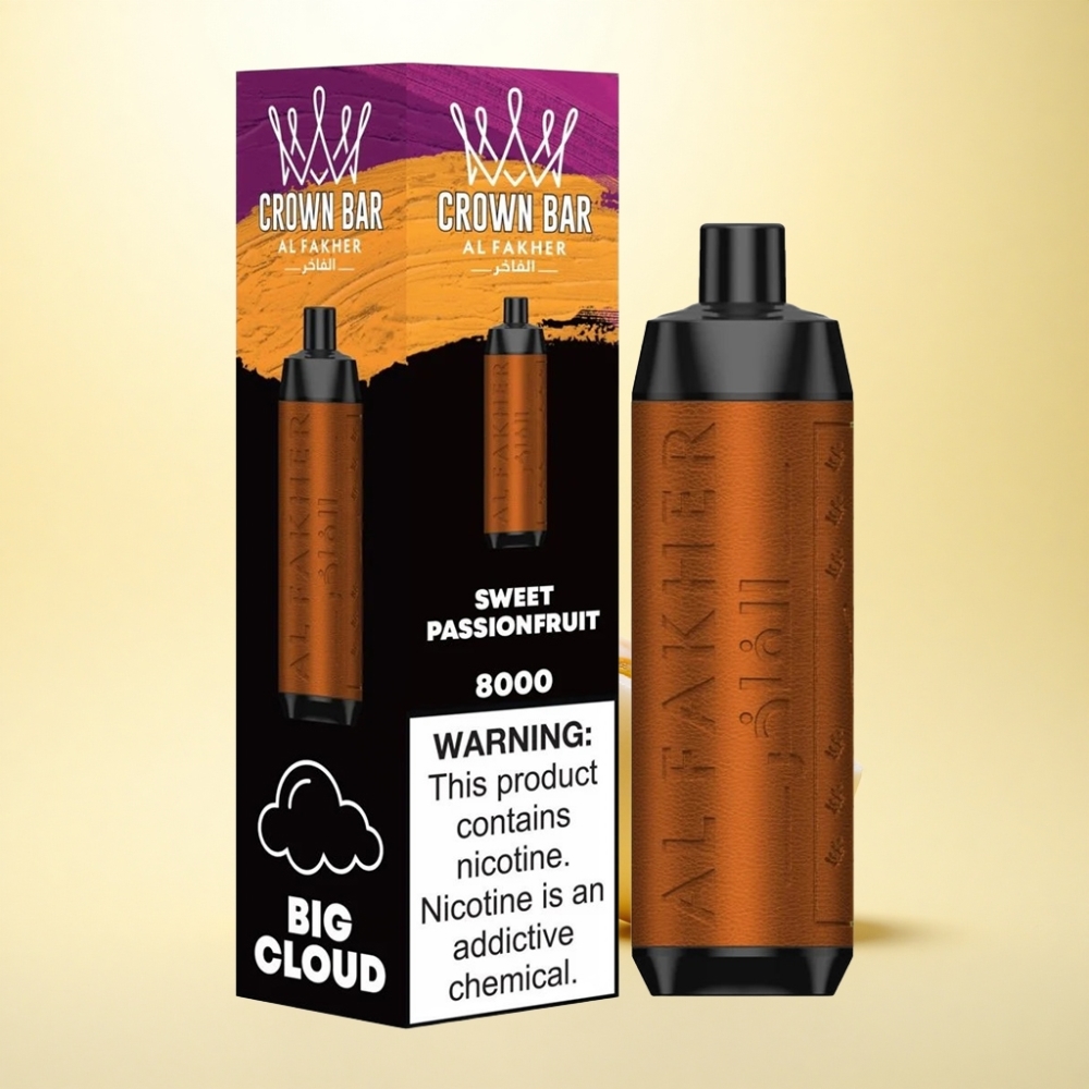 Al Fakher Crown Bar 8000 Crystal Süße Maracuja 600mAh 5mg Nikotin