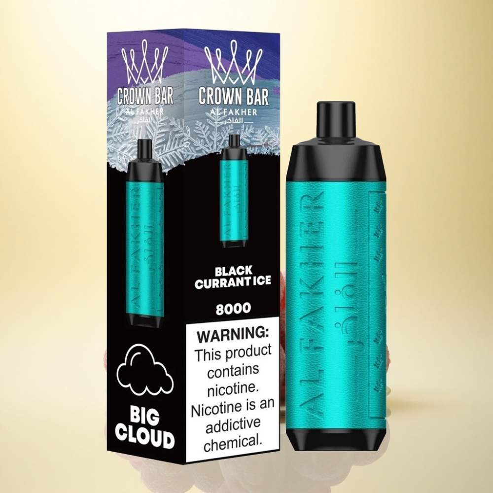 Al Fakher Crown Bar 8000 Crystal Schwarze Johannisbeere-Eis mit 5mg Nikotin und 600mAh