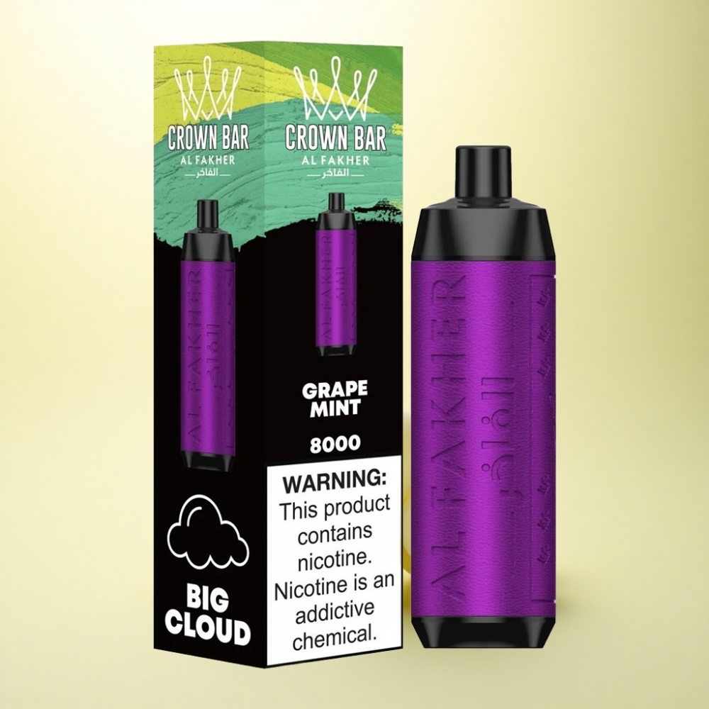 Al Fakher Crown Bar 8000 Crystal Traubenminze 600mAh 5mg Nikotin