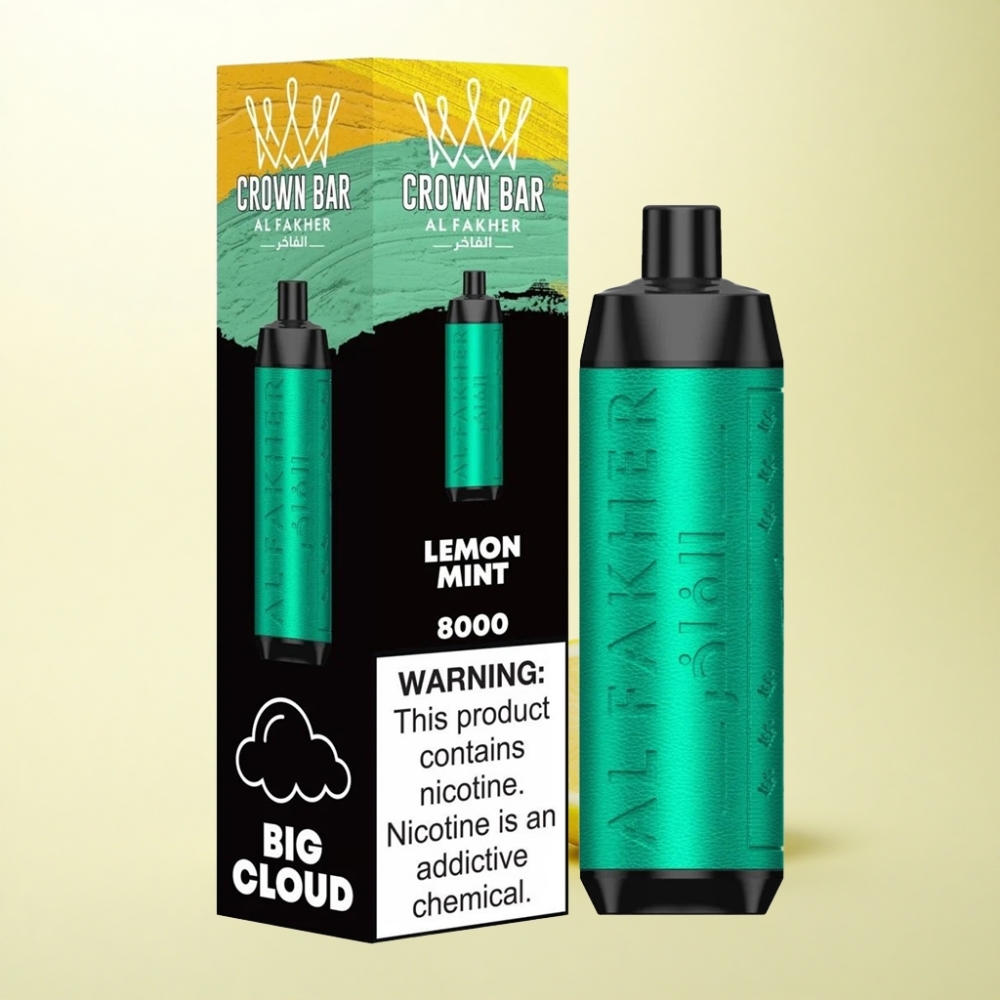 Al Fakher Crown Bar 8000 Crystal Zitronenminze 600mAh 5mg Nikotin