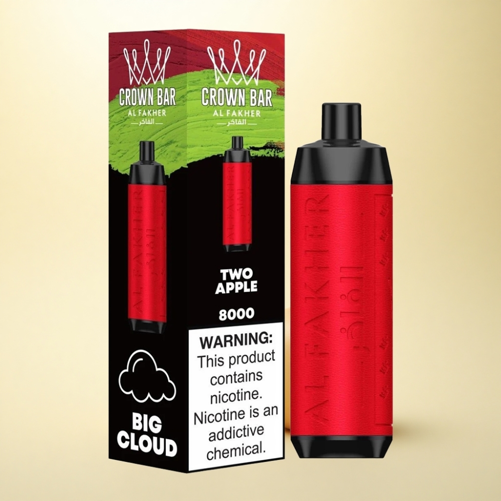 Al Fakher Crown Bar 8000 Crystal Zwei Apfel 600mAh 18ml Kristall Einweg Vape