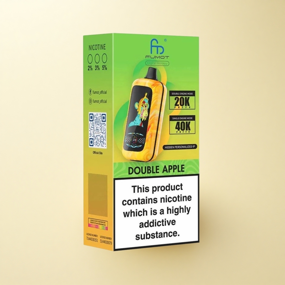 Fumot Digital Monkey 20000/40000 Puffs Doppelapfel Dual Mesh Coil 850 mAh