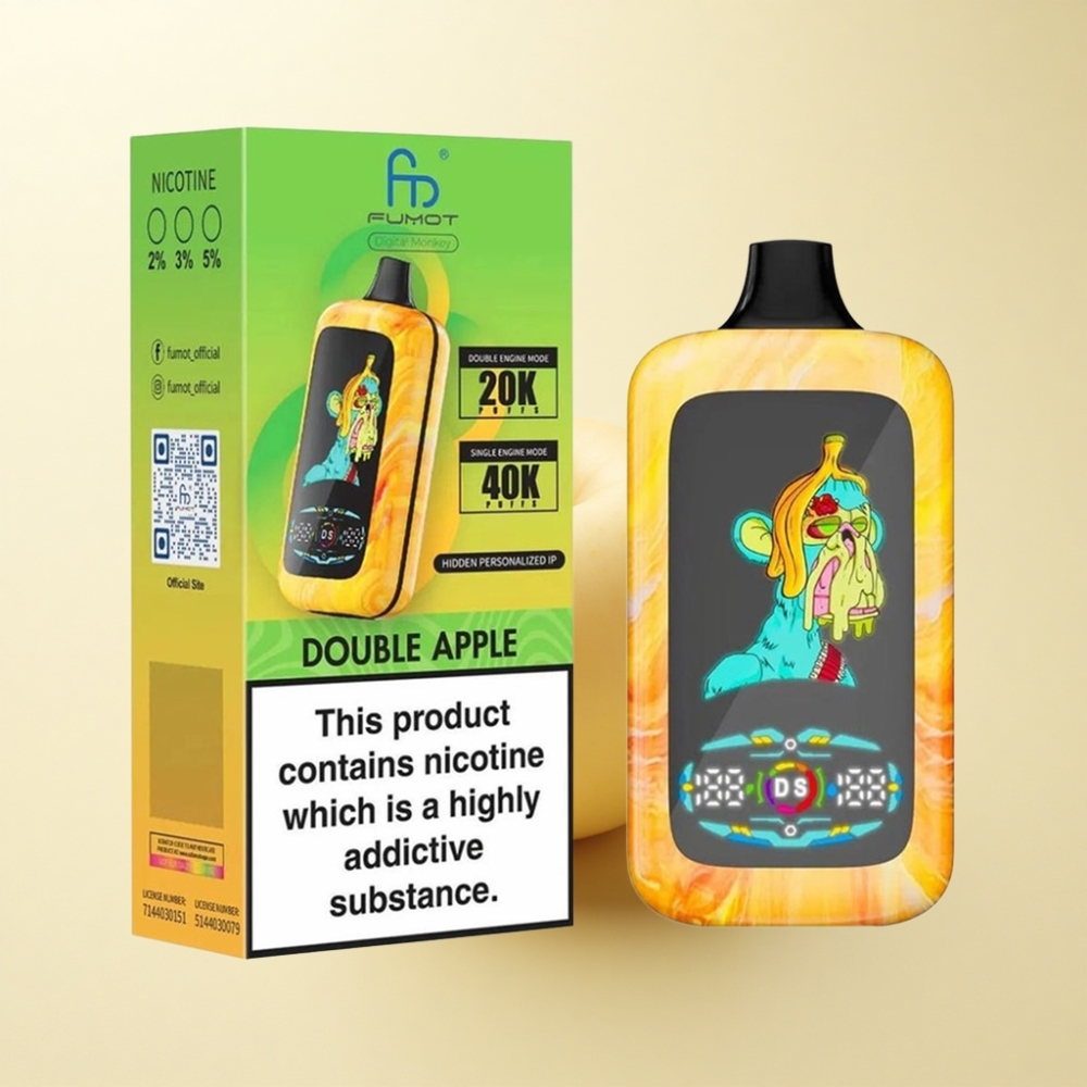Fumot Digital Monkey 20000/40000 Puffs Doppelapfel Dual Mesh Coil 850 mAh