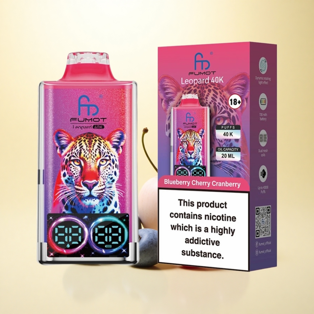 Fumot Leopard 40K Puffs Blaubeere Kirsche Preiselbeere 5% Nikotin 700mAh