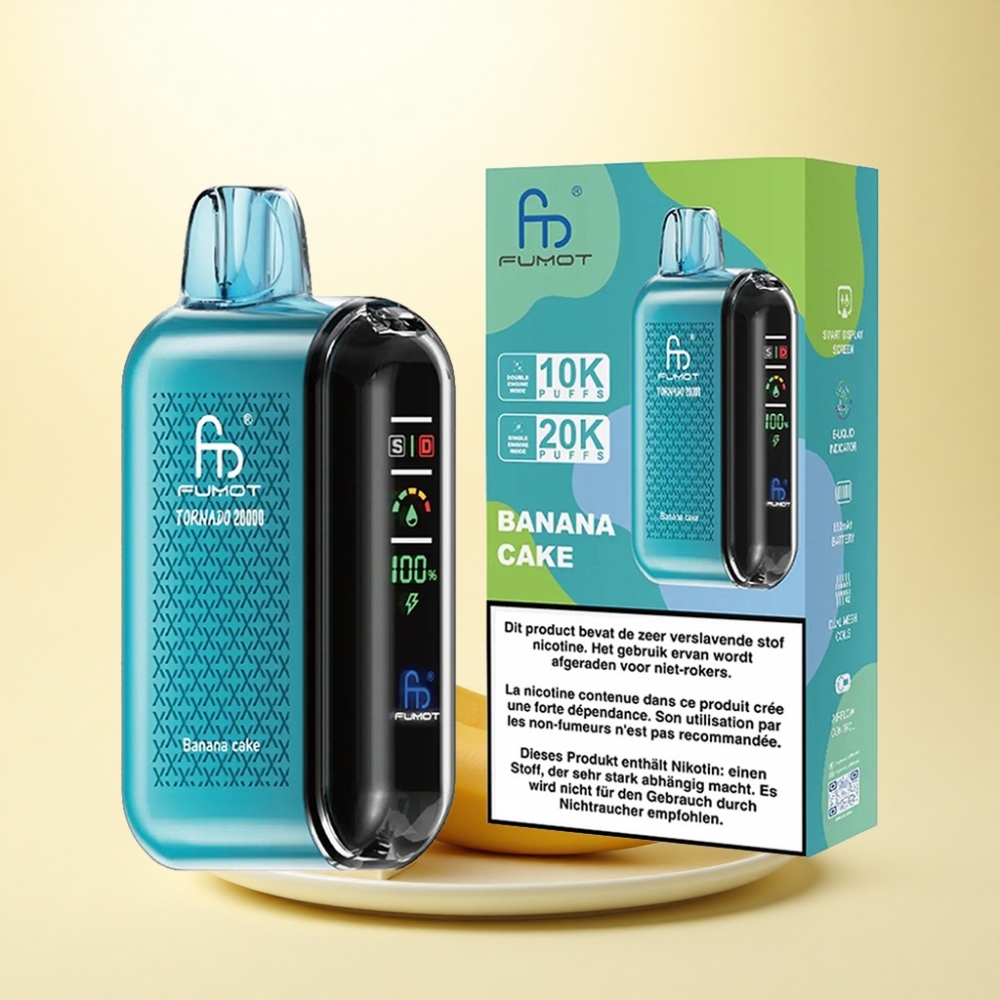 Fumot Tornado 20000 Puffs Banana-Kuchen Dual-Mesh 850mAh