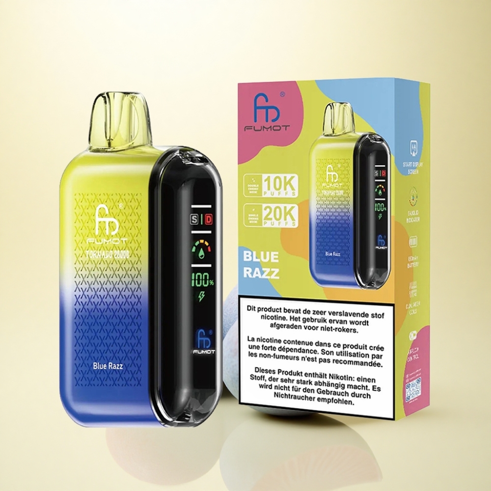 Fumot Tornado 20000 Puffs Blaue Himbeere Dual-Mesh 850mAh