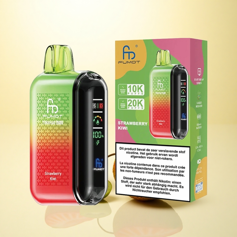 Fumot Tornado 20000 Puffs Erdbeer-Kiwi Dual Mesh 850mAh