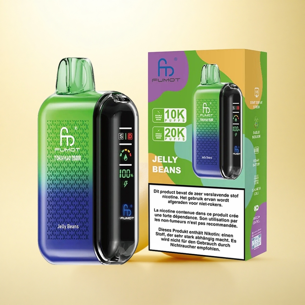 Fumot Tornado 20000 Puffs Gelee-Bohnen Dual-Mesh 850mAh