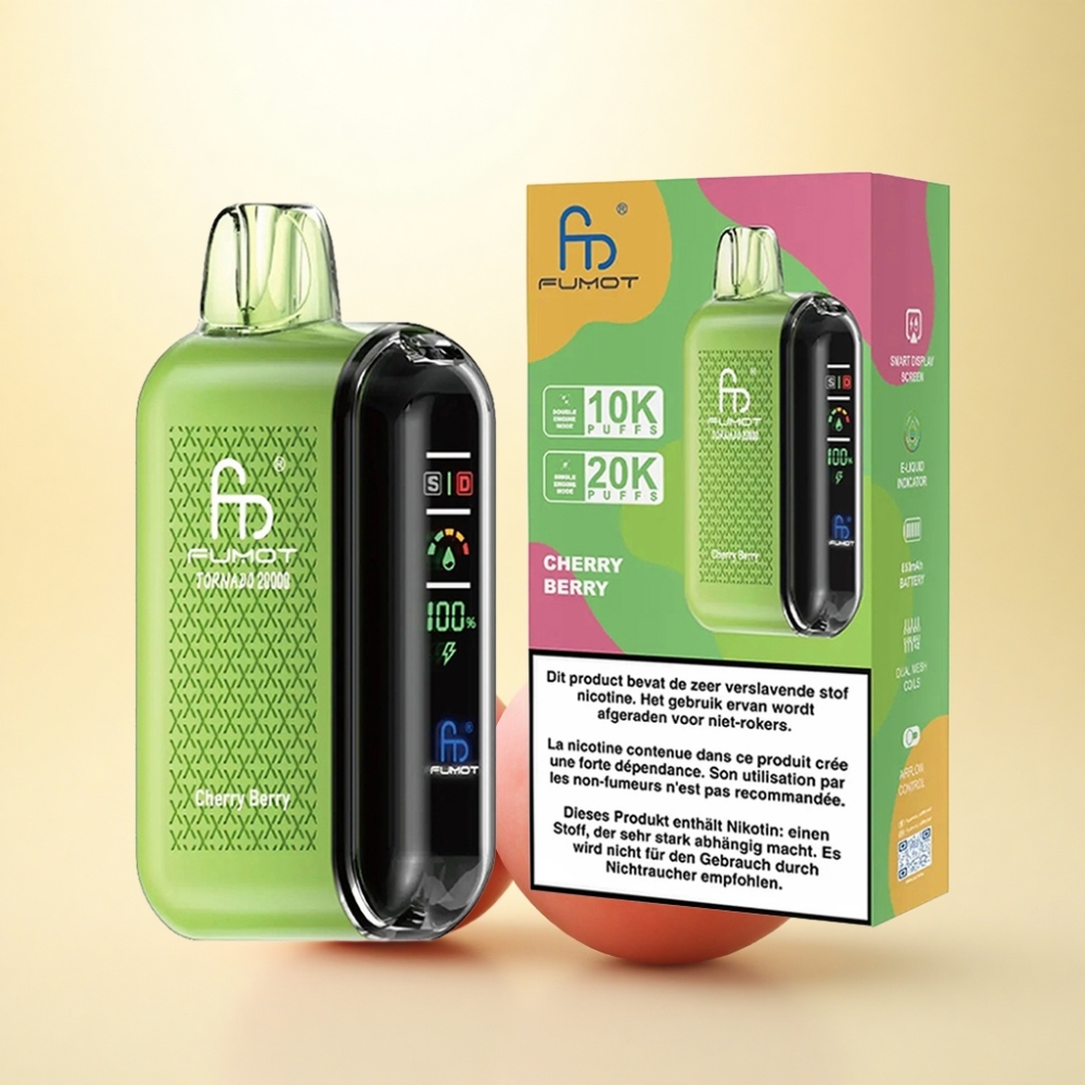 Fumot Tornado 20000 Puffs Kirschbeere Dual Mesh 850mAh