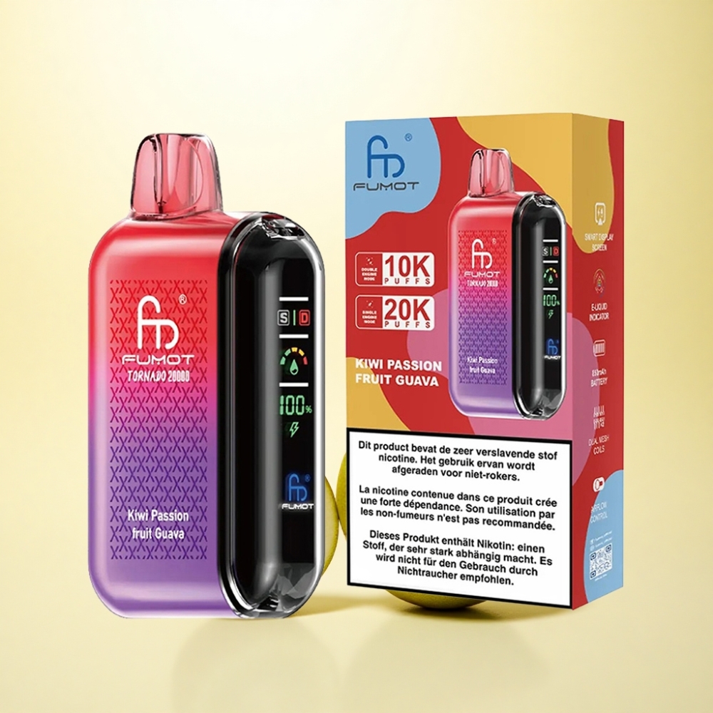 Fumot Tornado 20000 Puffs Kiwi-Maracuja-Guave Dual-Mesh-Coil 850mAh