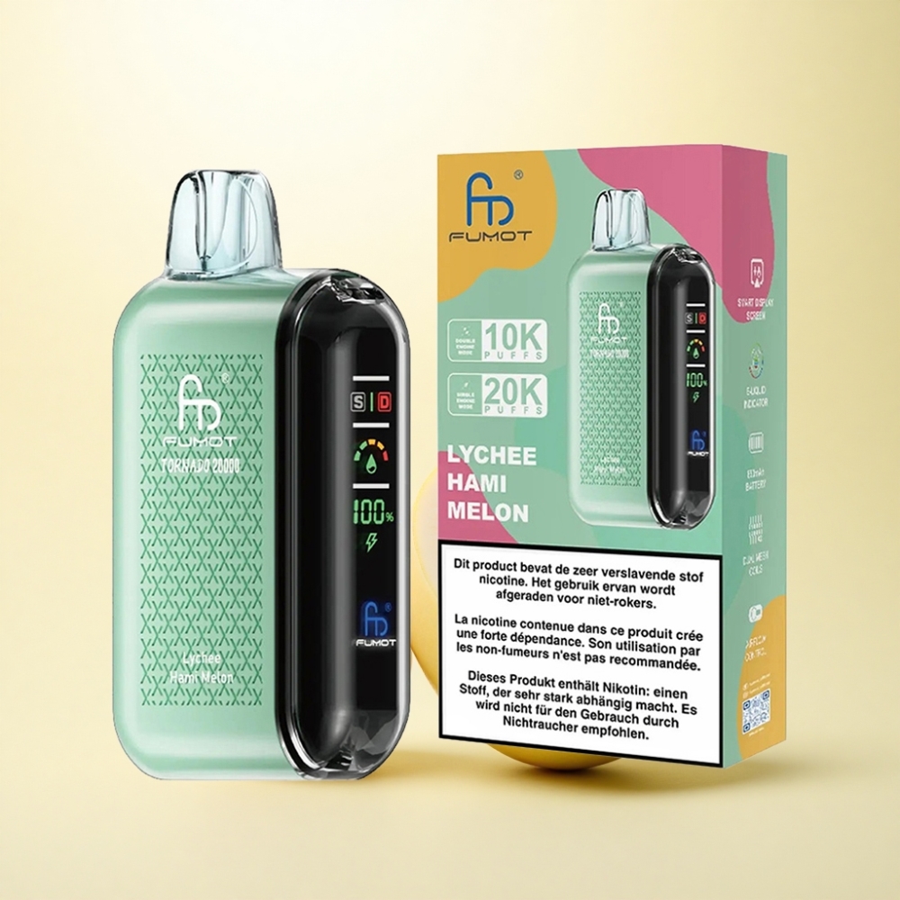 Fumot Tornado 20000 Puffs Litschi-Honigmelone Dual-Mesh-Coil 850mAh