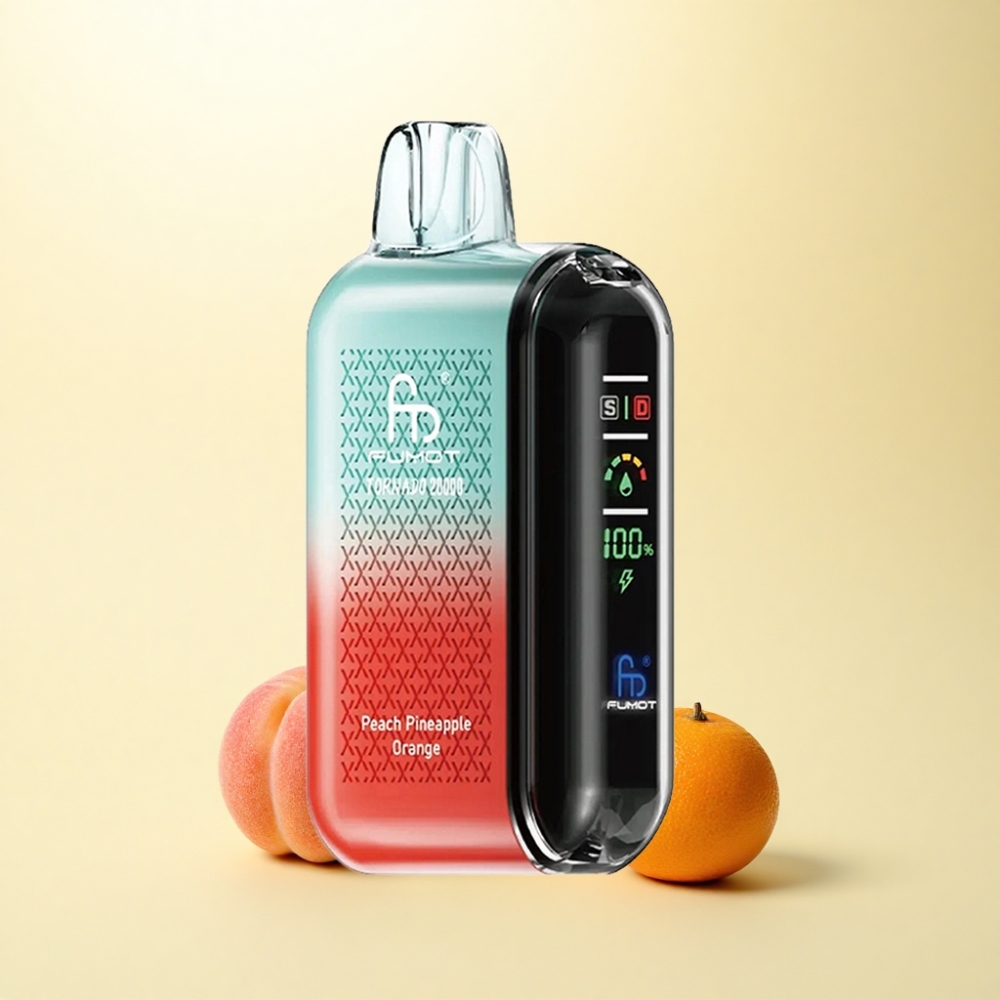 Fumot Tornado 20000 Puffs Pfirsich Ananas Orange Dual Mesh Coil 850mAh