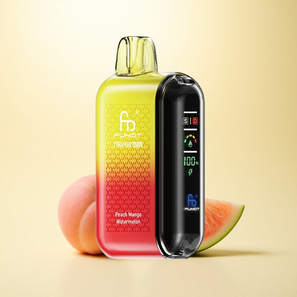 Fumot Tornado 20000 Puffs Pfirsich-Mango-Wassermelone Dual Mesh Coil 850mAh