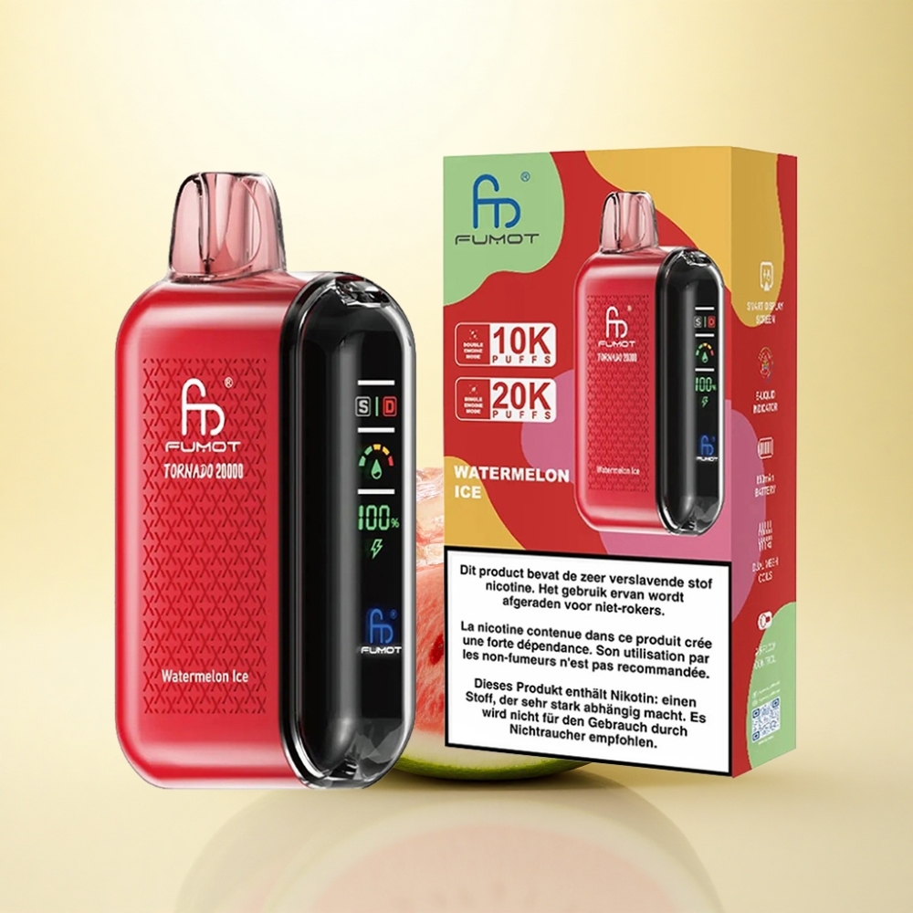 Fumot Tornado 20000 Puffs Wassermelone Eis Dual Mesh Coil 850mAh