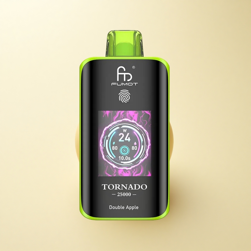 Fumot Tornado 25000 Puffs Doppelapfel HD-Bildschirm 700mAh