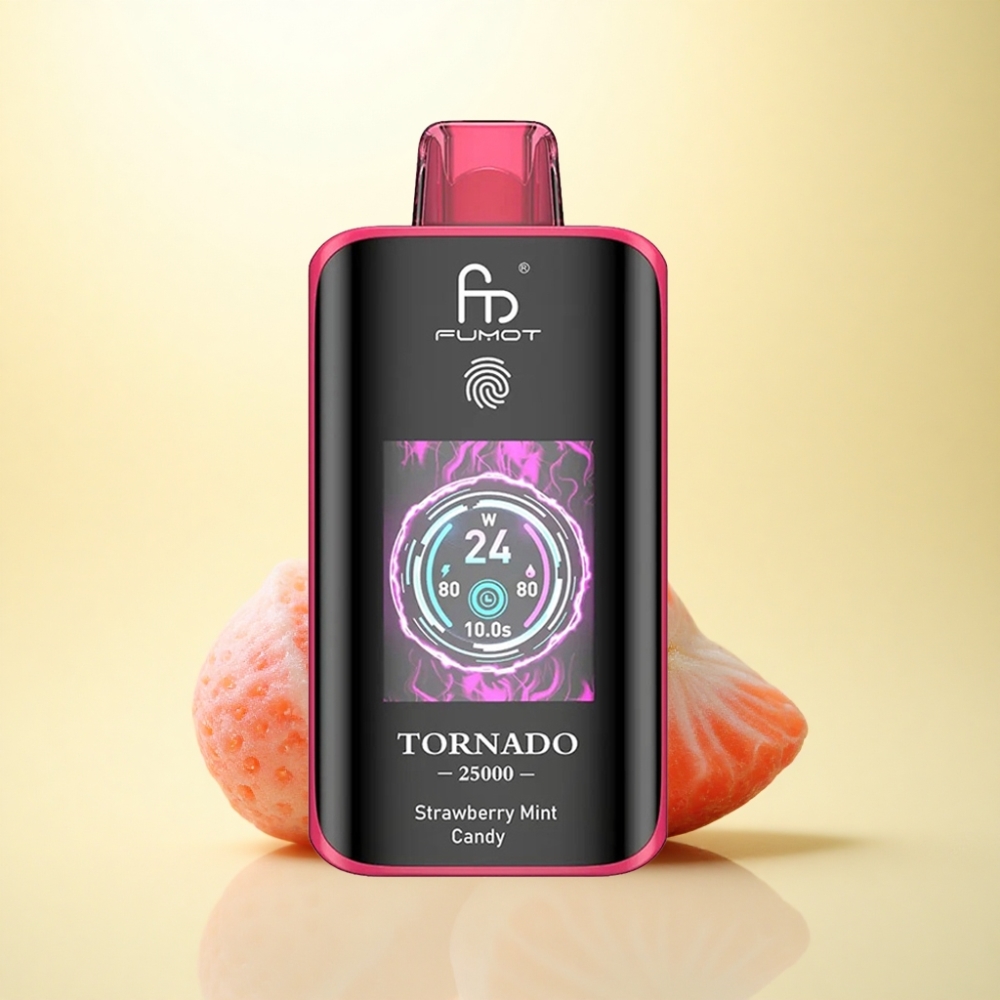 Fumot Tornado 25000 Puffs Erdbeer-Minz-Bonbon mit 700mAh und 5% Nikotin