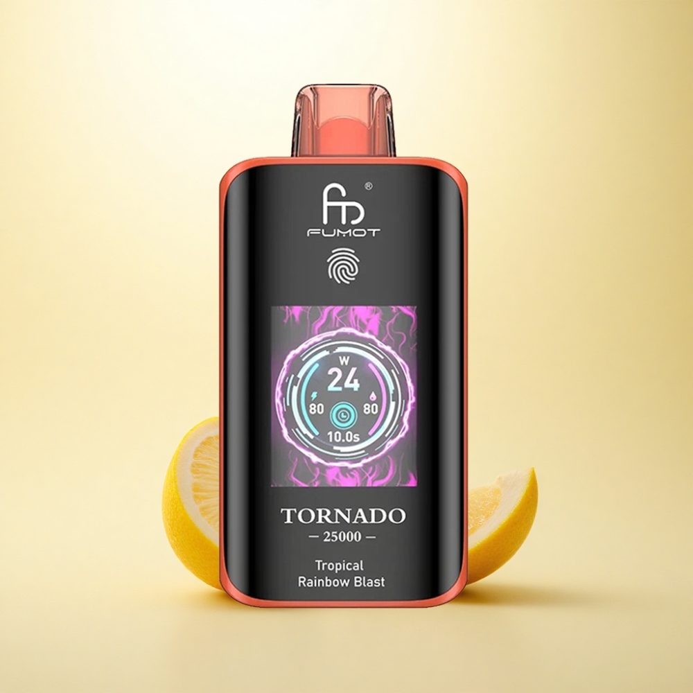 Fumot Tornado 25000 Puffs Tropischer Regenbogen-Explosion mit 700mAh und 20ml