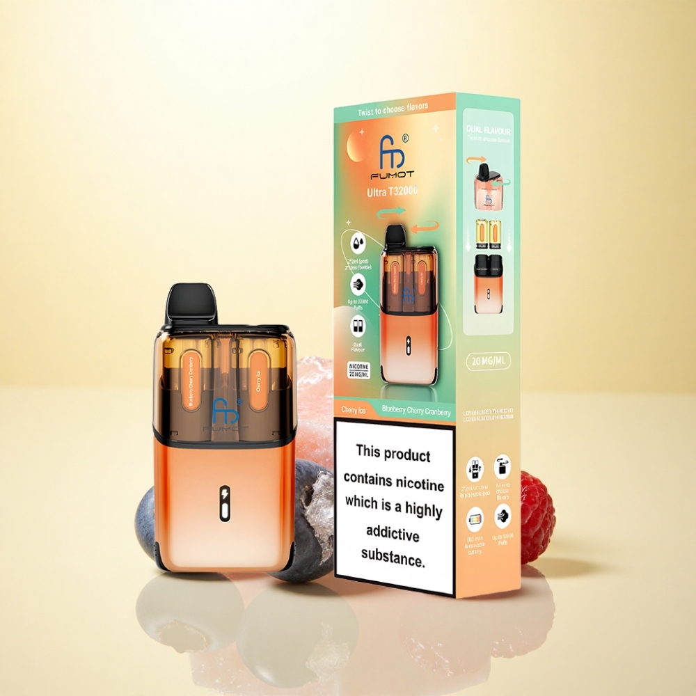 Fumot Ultra T32000 Puffs Blaubeere Kirsche Preiselbeere - Kirsch-Eis mit 20mg Nikotin und 800mAh