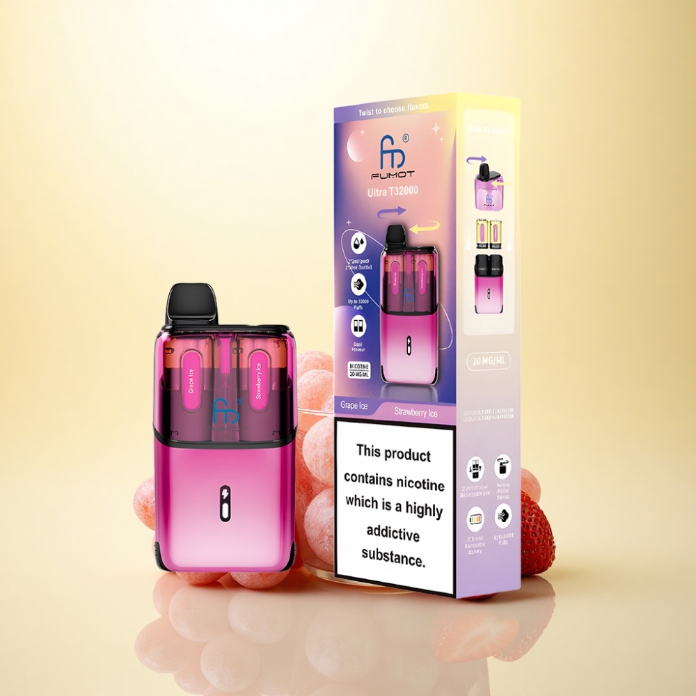 Fumot Ultra T32000 Puffs Erdbeer-Eis Traube-Eis mit 800mAh und 20mg Nikotin