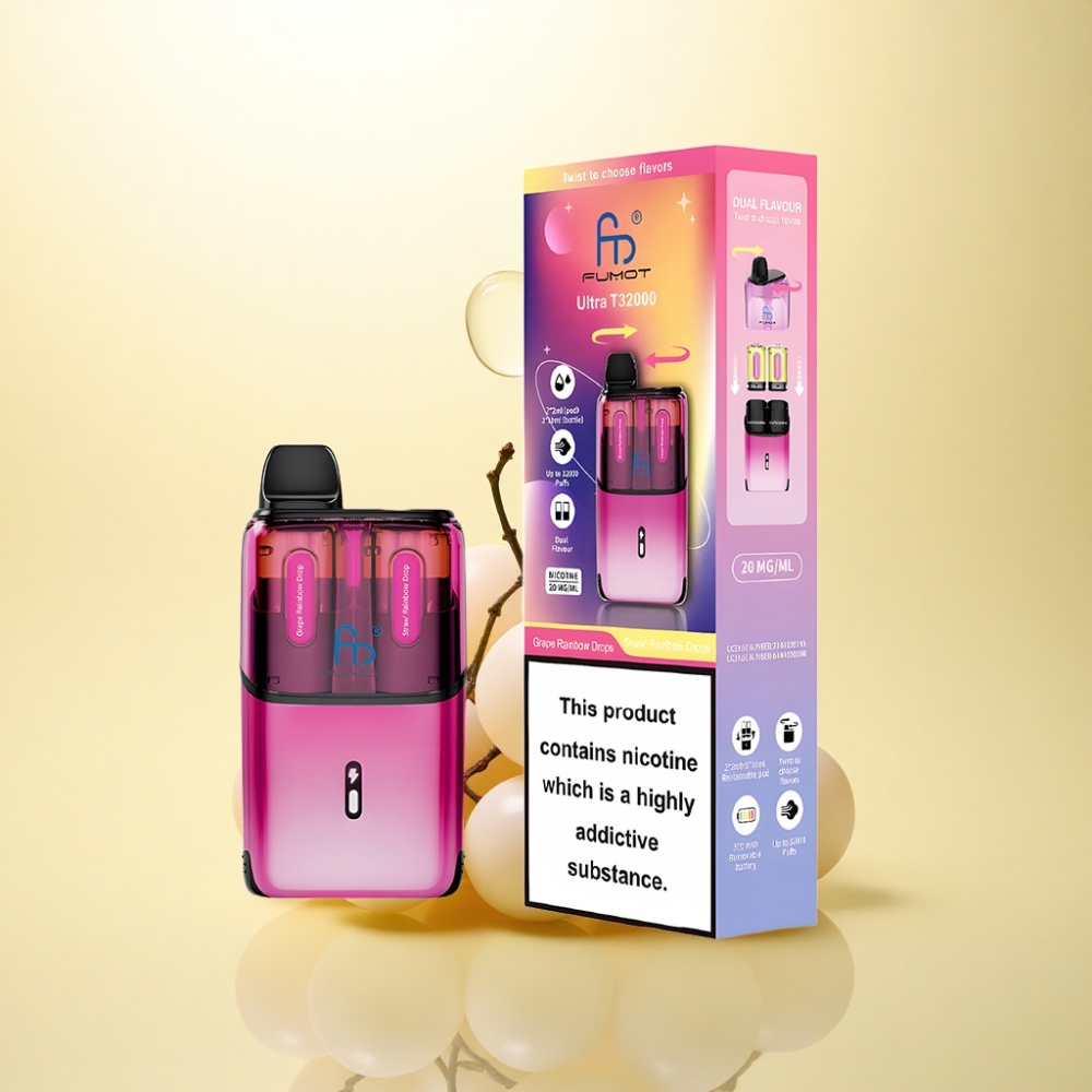 Fumot Ultra T32000 Puffs Erdbeer-Regenbogen-Tropfen mit 20mg Nikotin und 800mAh