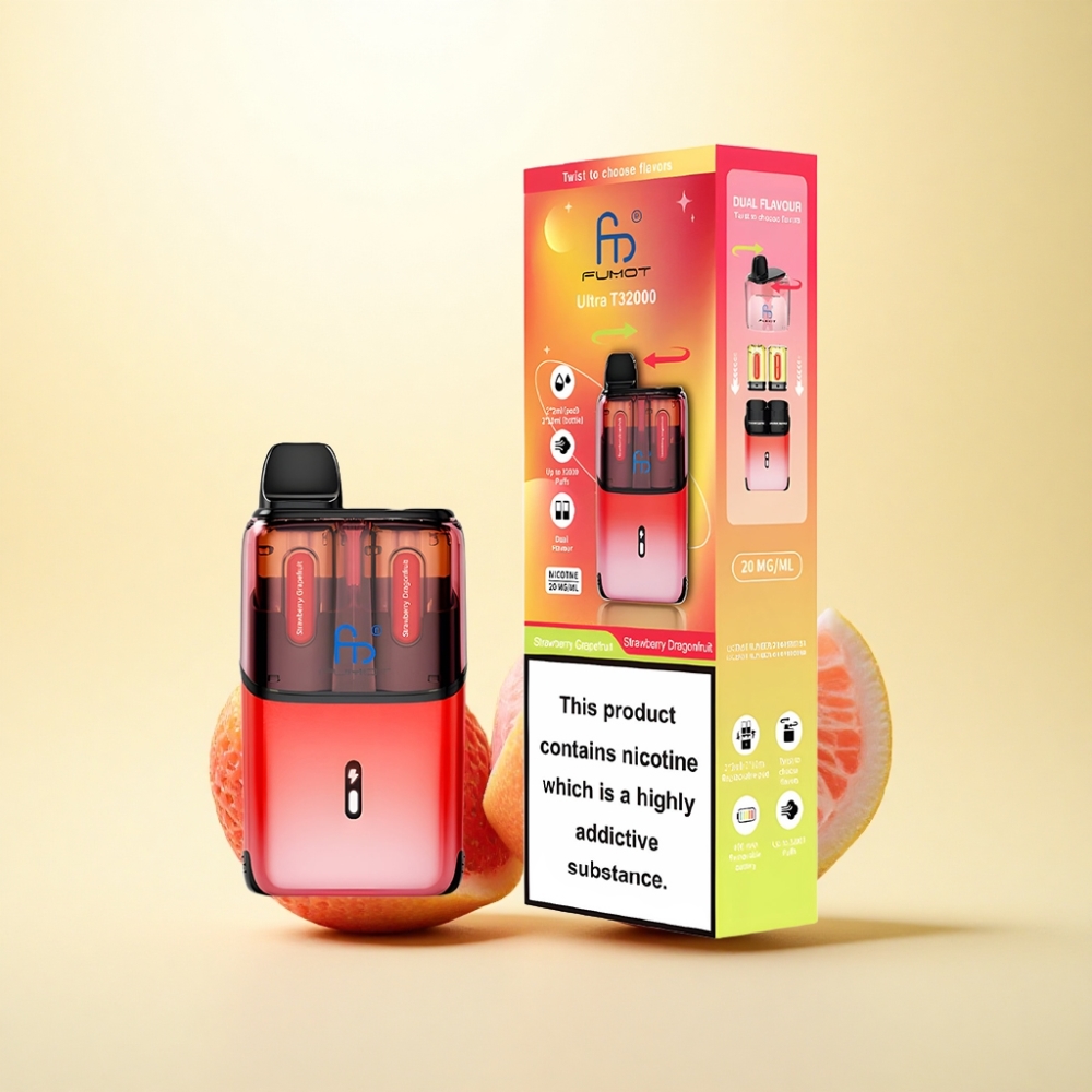 Fumot Ultra T32000 Puffs Erdbeere Grapefruit - Erdbeere Drachenfrucht mit 800mAh und 20mg Nikotin