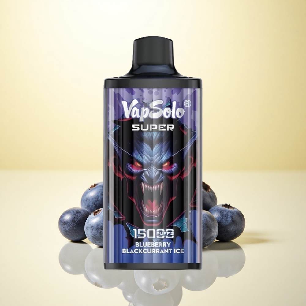 Vapsolo Super 15000 Puffs Blaubeere Schwarze Johannisbeere Eis mit 40ml E-Liquid und 850mAh