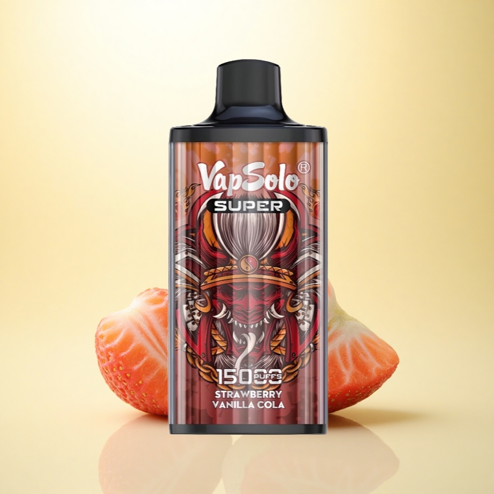 Vapsolo Super 15000 Puffs Erdbeer-Vanille-Cola mit 40ml E-Liquid und 850mAh Batterie