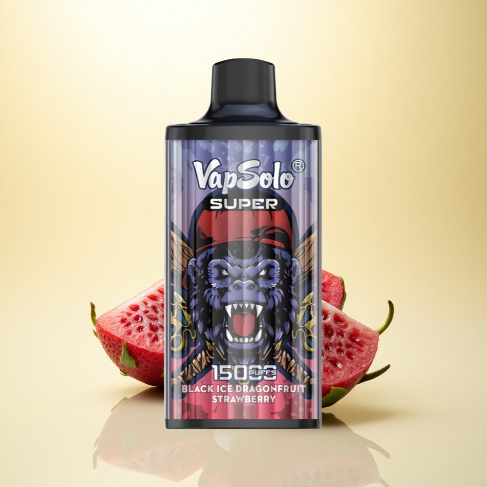 Vapsolo Super 15000 Puffs Schwarzeis Drachenfrucht Erdbeere 40ml Nikotin 850mAh