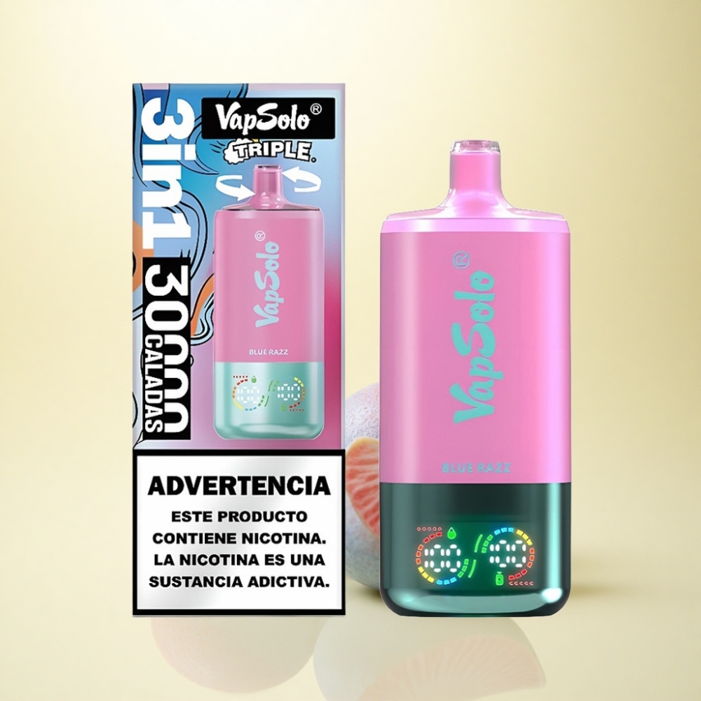 Vapsolo Triple 30000 Puffs Blaue Himbeere 40ml 50mg Nikotin Typ-C