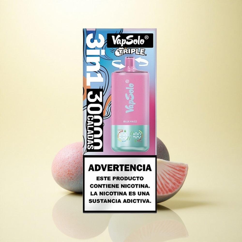 Vapsolo Triple 30000 Puffs Blaue Himbeere 40ml 50mg Nikotin Typ-C