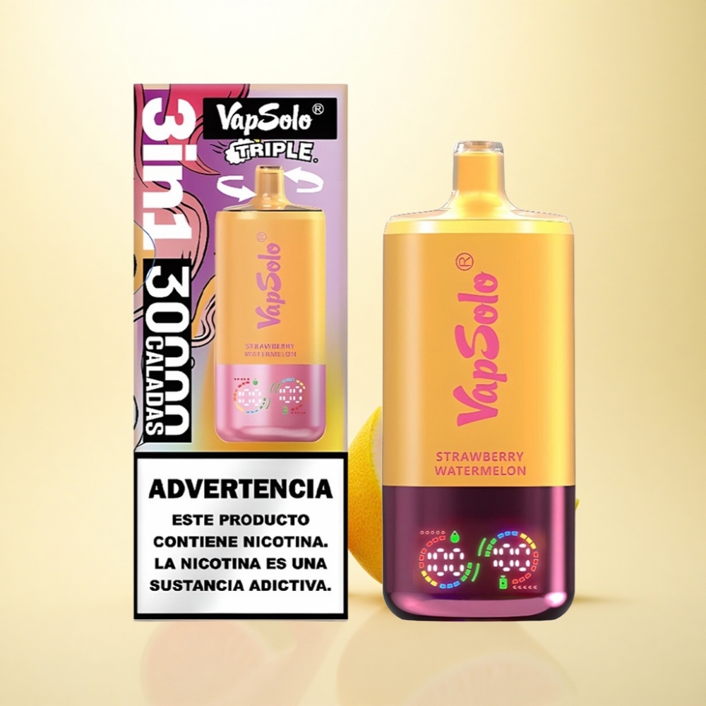 Vapsolo Triple 30000 Puffs Erdbeer-Wassermelone & Zitrone-Pfirsich mit 40ml E-Liquid und 20 mg/ml Nikotin