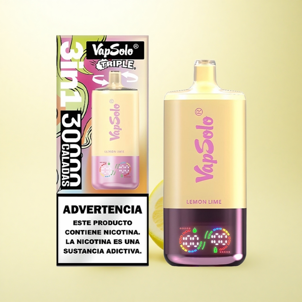 Vapsolo Triple 30000 Puffs Zitronenlimette 40ml Typ-C 20mg Nikotin