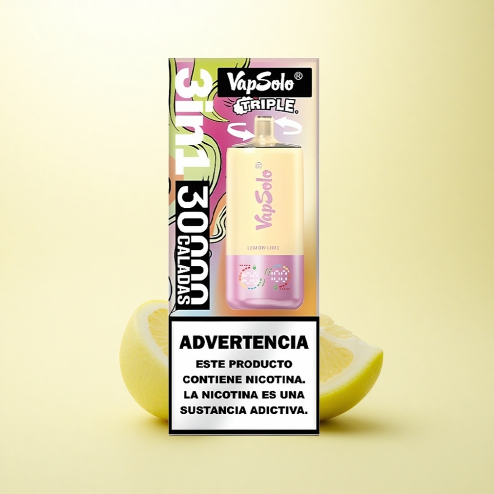Vapsolo Triple 30000 Puffs Zitronenlimette 40ml Typ-C 20mg Nikotin
