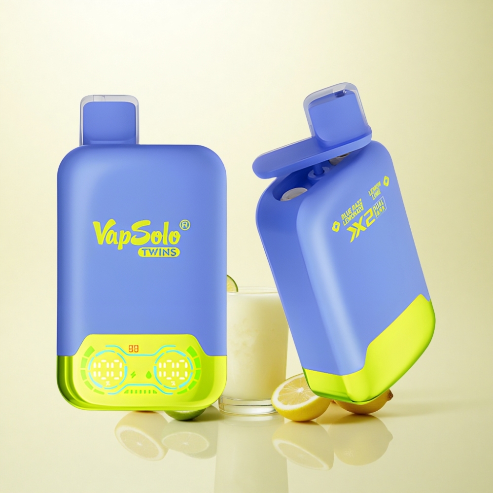 Vapsolo Twins 20000 Puffs Blaue Himbeer-Zitronenlimonade & Zitronen-Limette mit 40 ml E-Liquid und 20mg/ml Nikotin