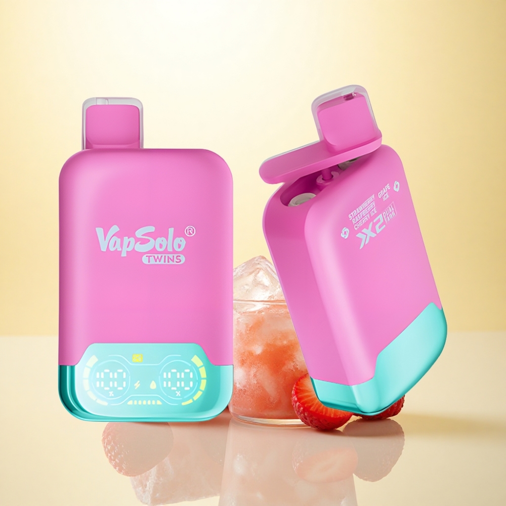 Vapsolo Twins 20000 Puffs Erdbeer Himbeer Kirsche Eis & Traube Eis mit 40 ml E-Liquid und 20mg/ml Nikotin