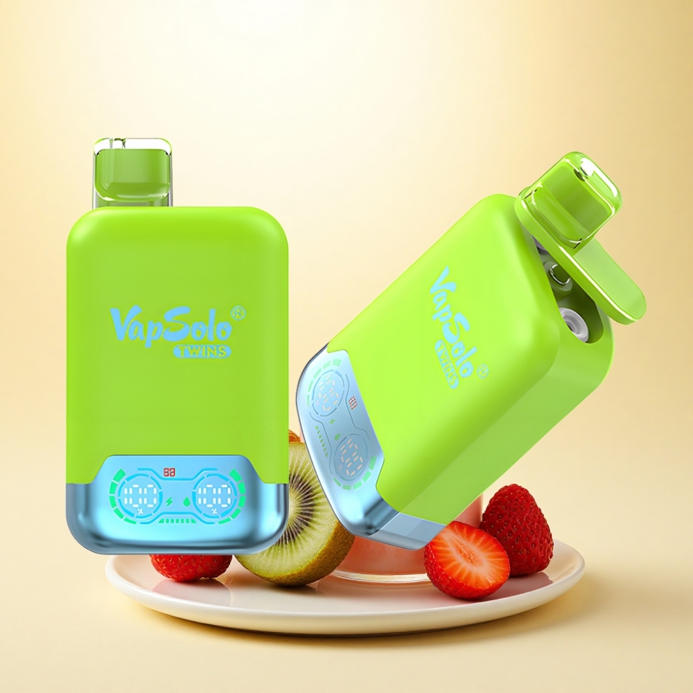 Vapsolo Twins 20000 Puffs Erdbeer-Kiwi & Erdbeer-Himbeer-Kirsche Eis mit 40 ml E-Liquid und 20 mg/ml Nikotin