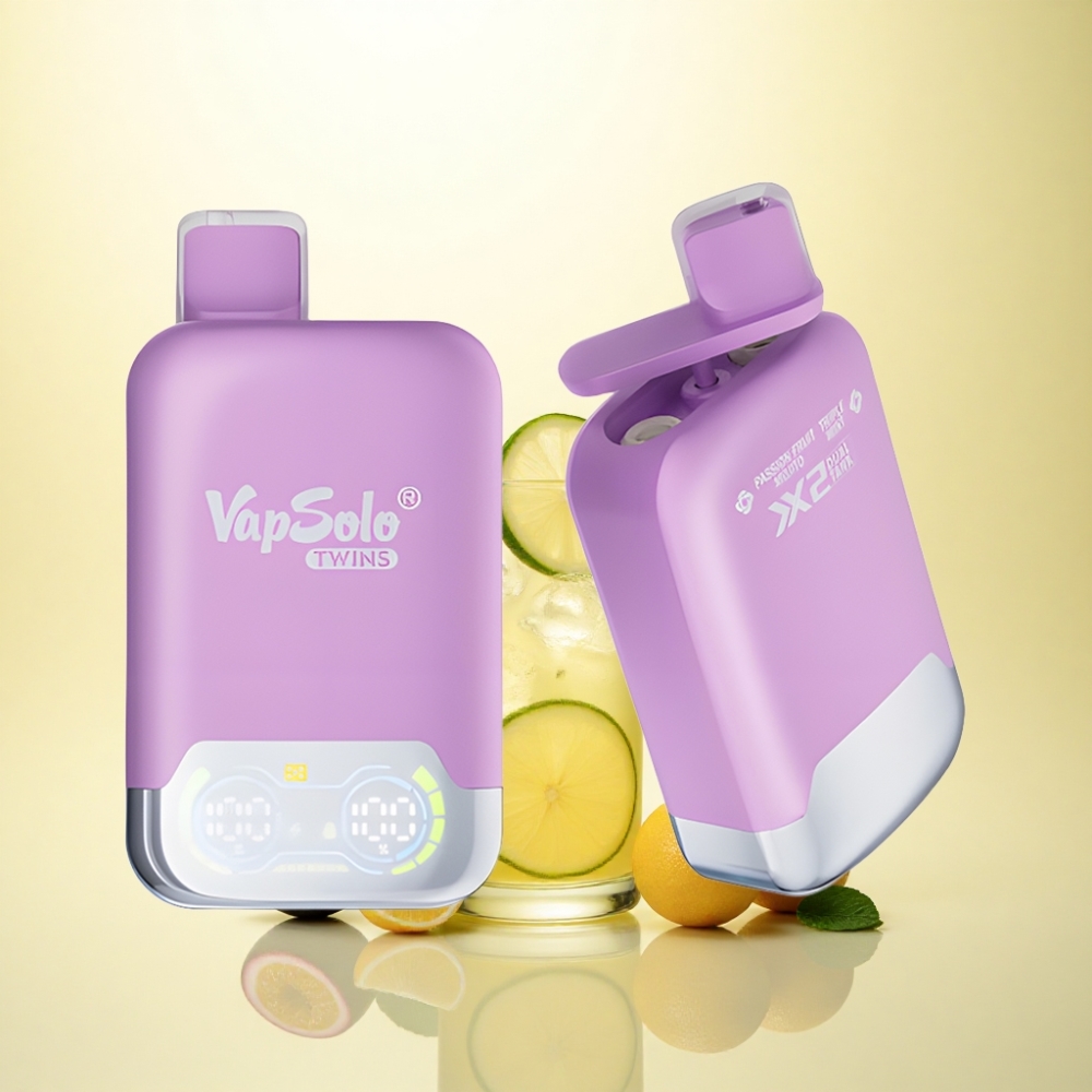 Vapsolo Twins 20000 Puffs Passionsfrucht Mojito & Dreifach Minze 40ml E-Liquid 20mg/ml Nikotin Typ-C