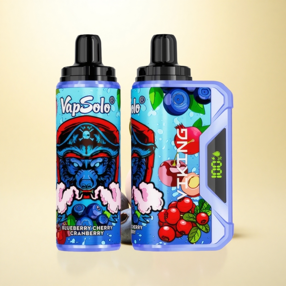 VapSolo VIKING 12000 Puffs Blaubeere Kirsche Preiselbeere 22ml Typ-C 20mg Nikotin