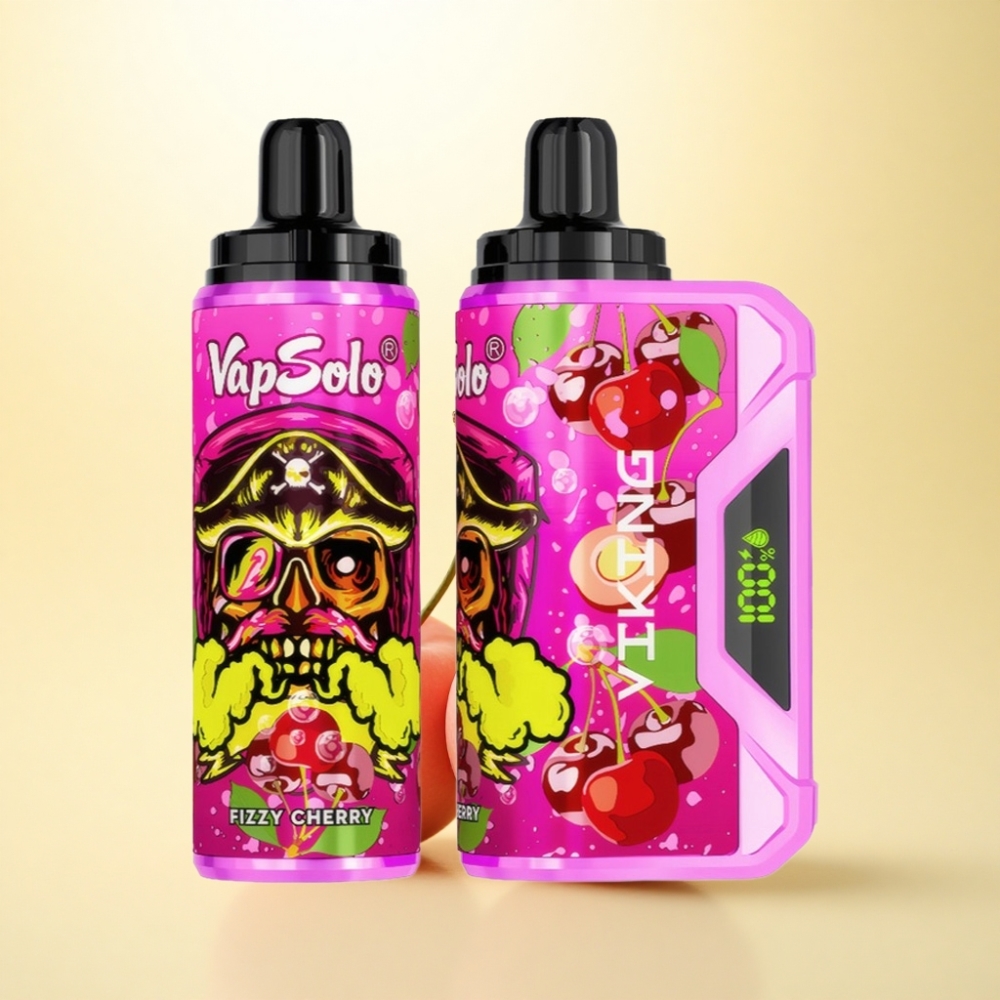 VapSolo VIKING 12000 Puffs Kirsche-Sprudel Typ-C 22ml Nikotin 20mg/ml