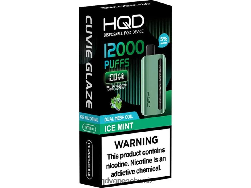 HQD Geschmack - HQD CUVIE GLAZE Einweg-Vaporizer 12000 Eisminze ARLN6Z200