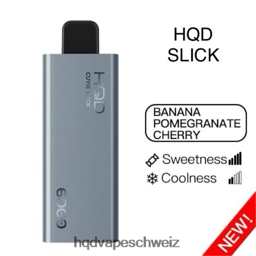 HQD Switzerland - HQD CUVIE SLICK 6000 Züge glatte Banane, Granatapfel, Kirsche ARLN6Z22