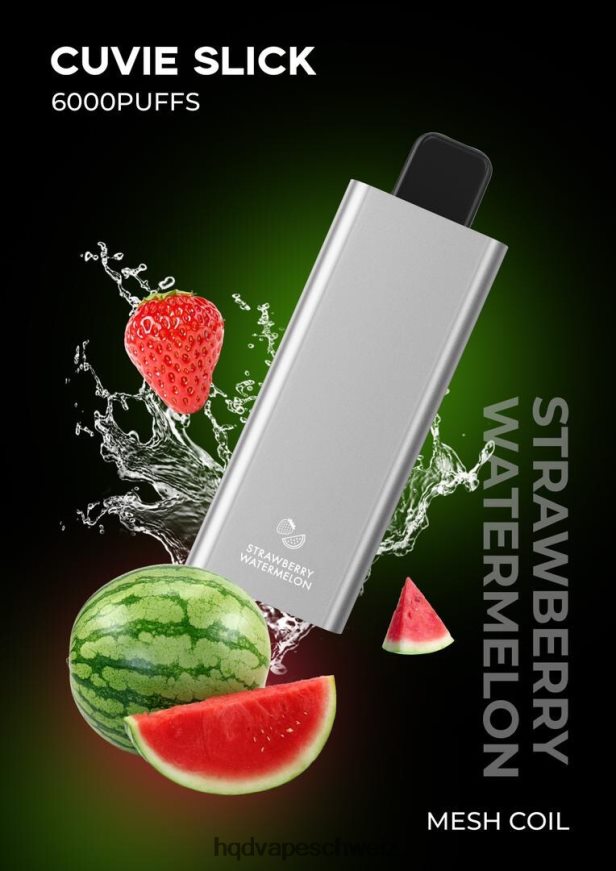 HQD Vape Online - HQD CUVIE SLICK 6000 Züge glatte Erdbeer-Wassermelone ARLN6Z37
